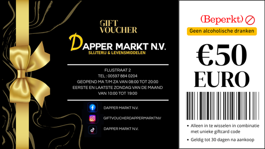 Dapper Giftcard (Beperkt) ZONDER ALCOHOLISCHE DRANK